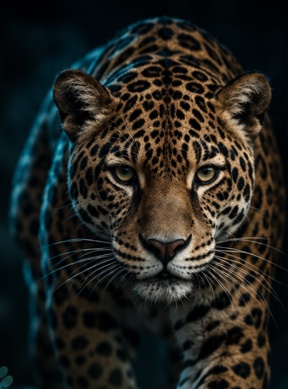 Real jaguar looking toward the camera